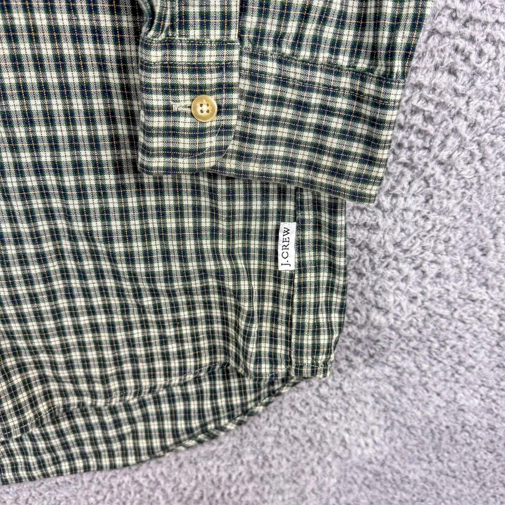 J Crew Shirt Mens XL Green Navy Plaid Button Down‎ Long Sleeve Casual Cotton